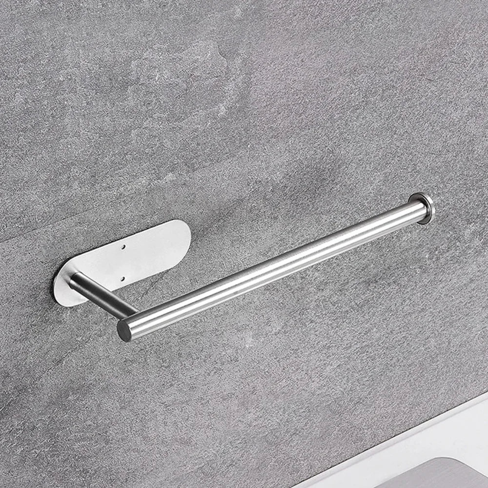 No Punching Self Adhesive Toilet Paper Holder Wall Mount Stainless Steel Tissue Towel Roll Dispenser Bathroom Kitchen Wall Hooks